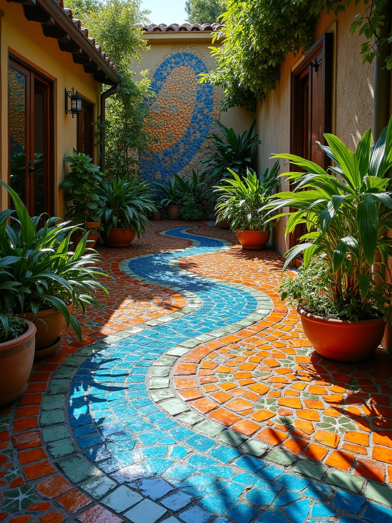 vibrant mosaic tile murals