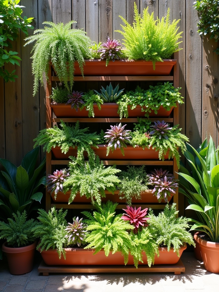 vibrant multi tiered garden display