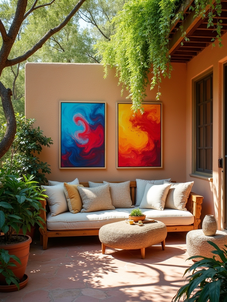 vibrant outdoor canvas decor