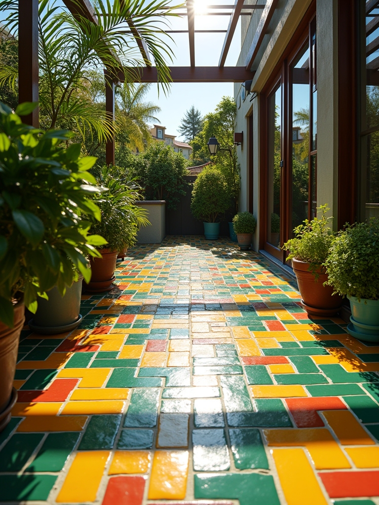 vibrant outdoor patio tiles