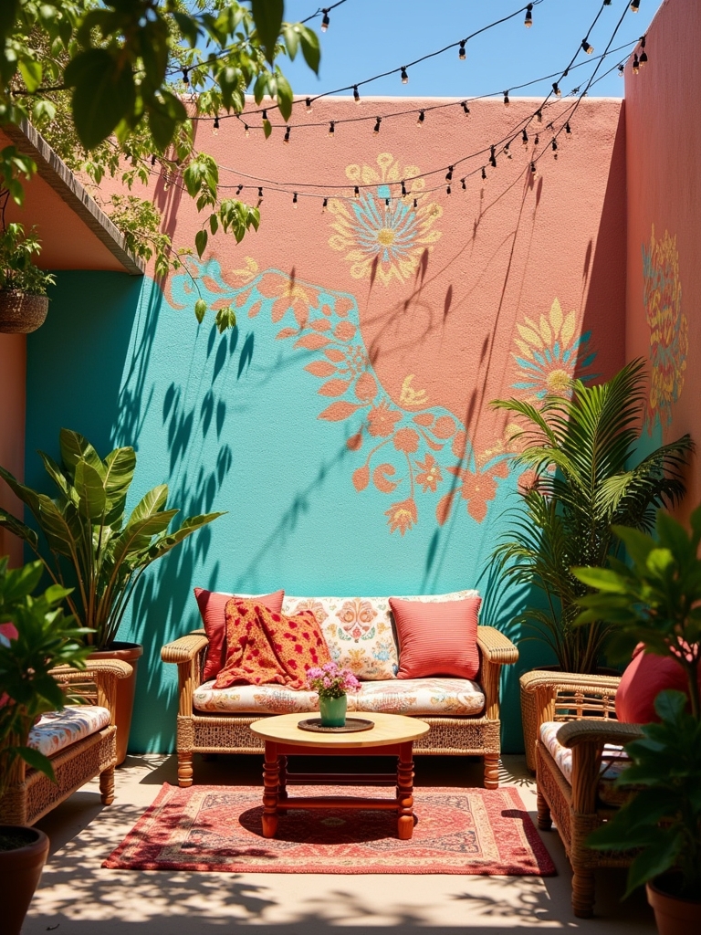 vibrant wall stencil ideas