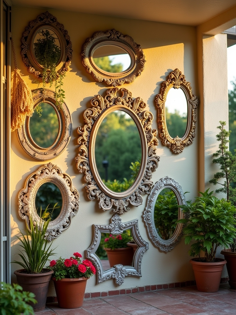 vintage mirrors enhance patios