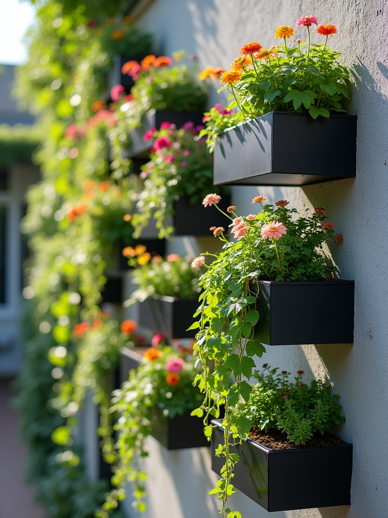 wall mounted planters with trays