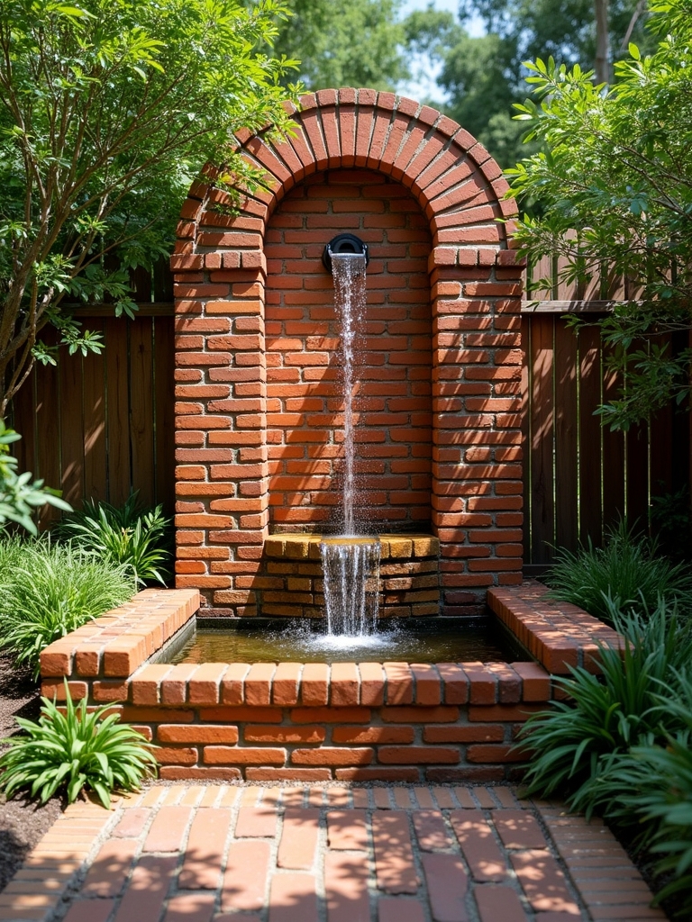 water feature brick wall