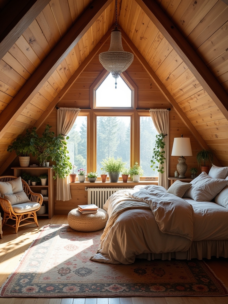 a frame rustic bedroom design
