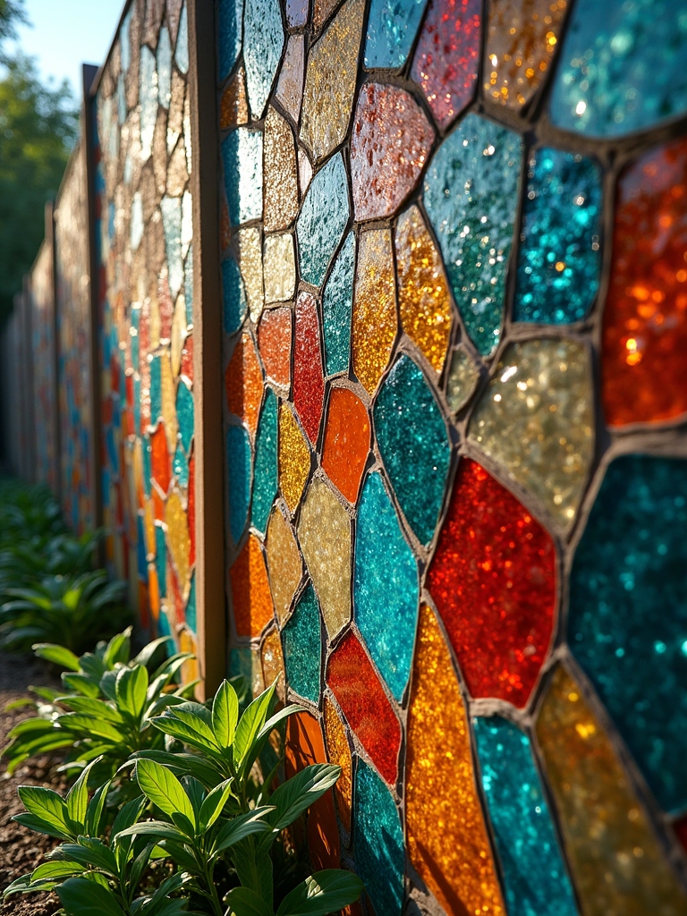 artful mosaic fence design