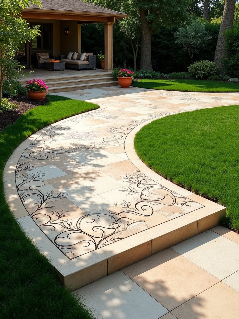 artistic stamped concrete patio
