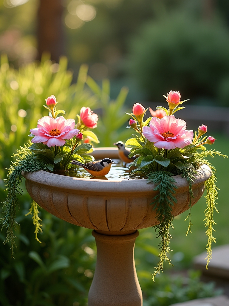 bird bath and planter