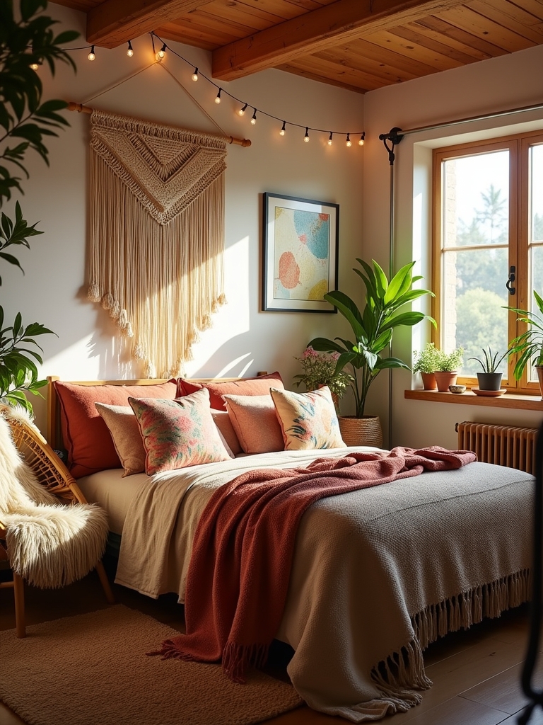 bohemian inspired bedroom decor