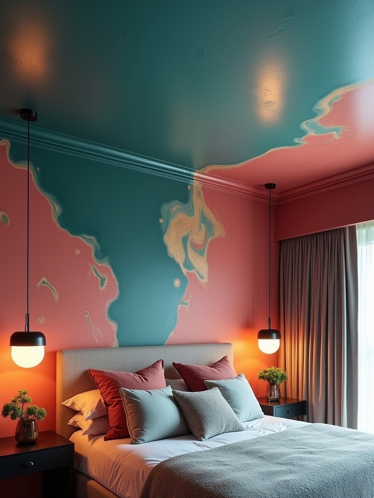 bold ceiling color statement