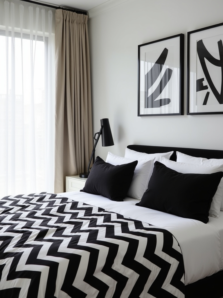 bold geometric bedroom accents