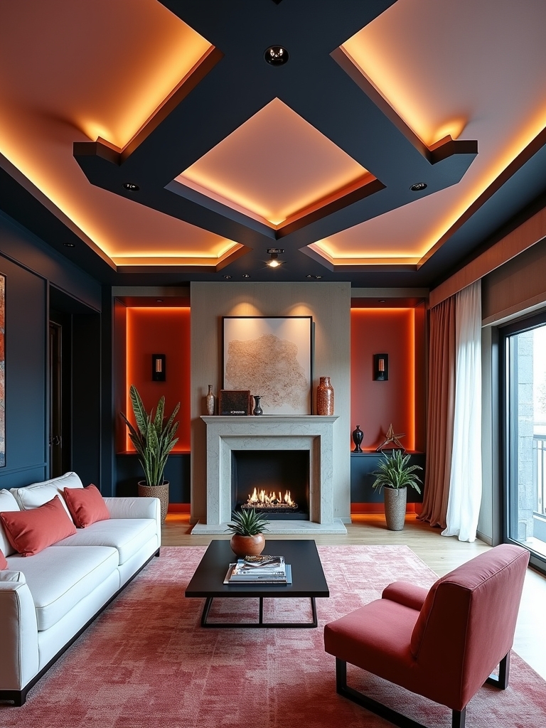 bold geometric ceiling designs