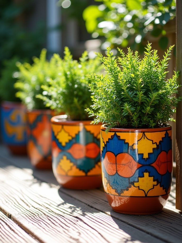 bold patterned planters elevate spaces