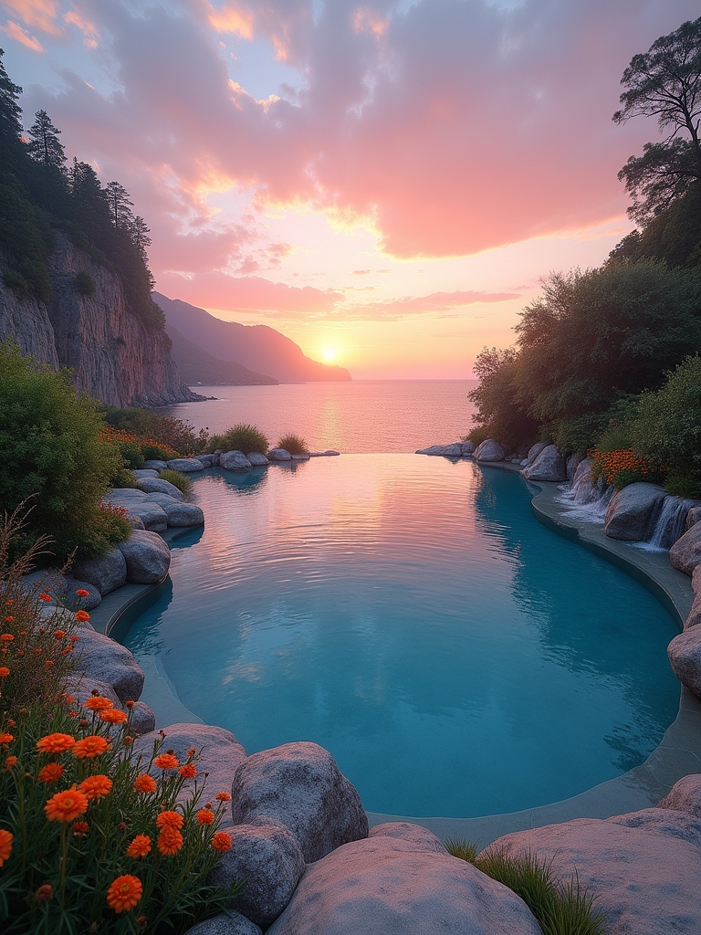 breathtaking cliffside infinity pond