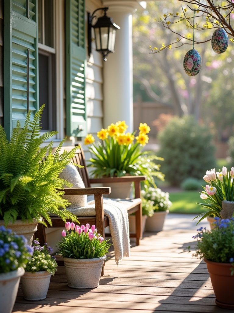 brighten porch with plants