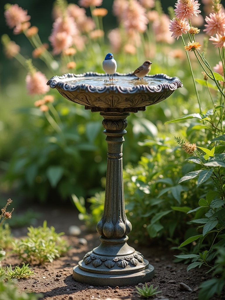 charming vintage bird bath