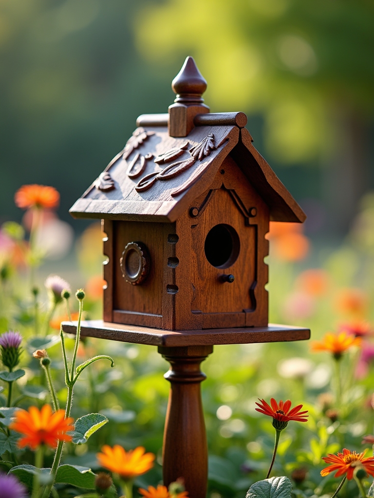 charming wooden birdhouses attract wildlife