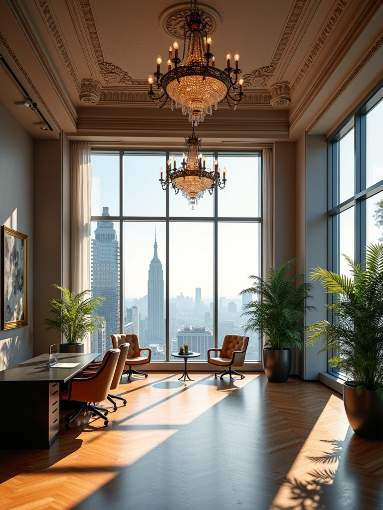 chic office panoramic views
