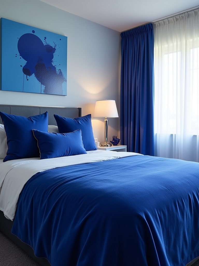 cobalt blue bedroom transformation
