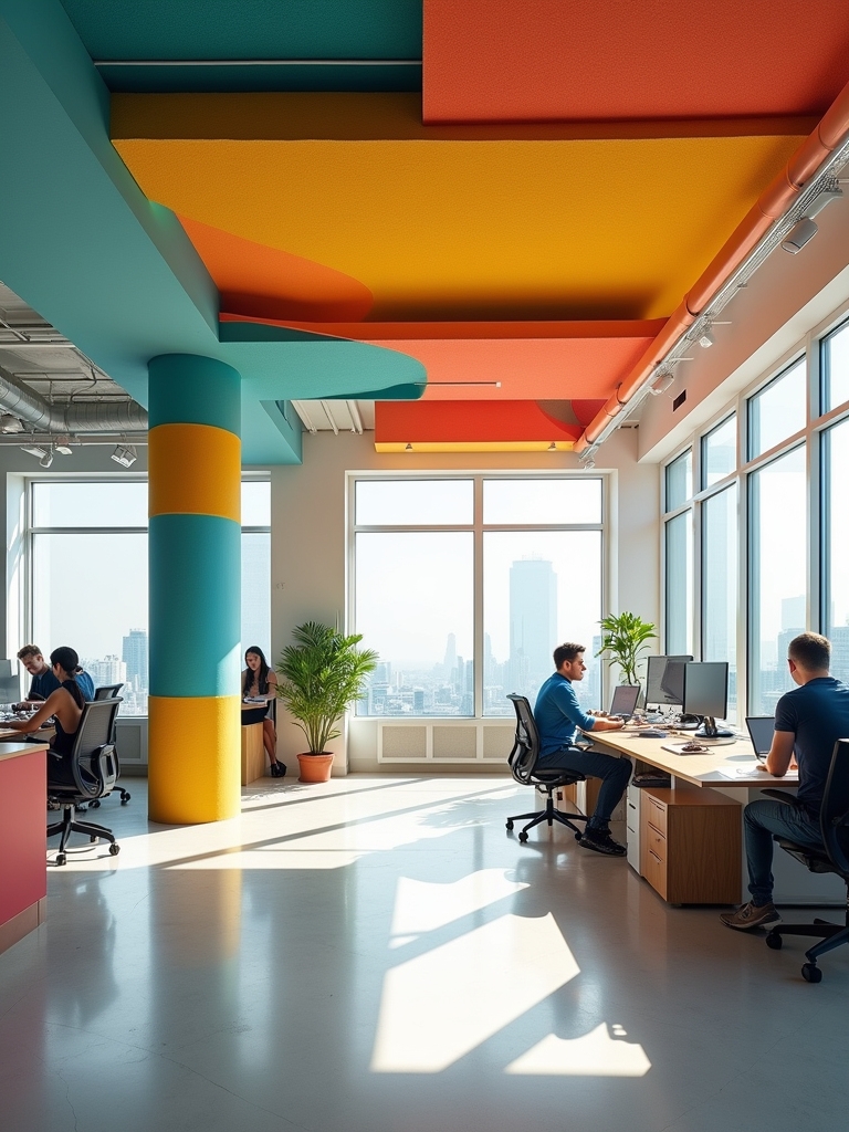 colorful ceilings boost creativity