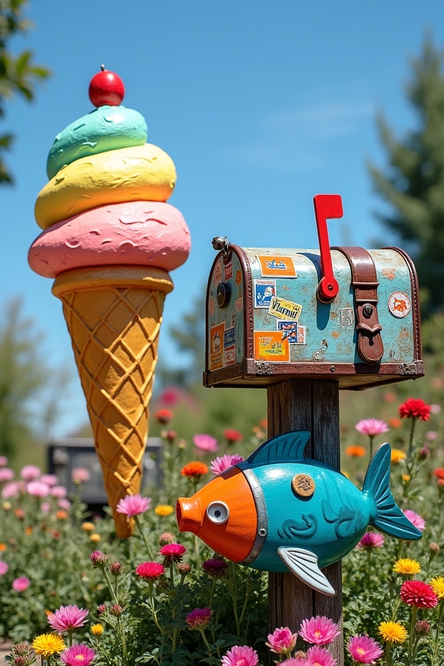 colorful whimsical mailbox designs