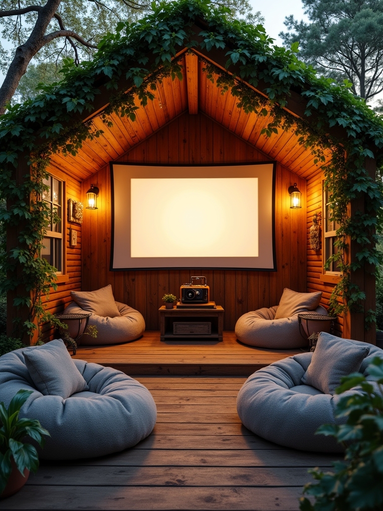 cozy backyard movie cinema