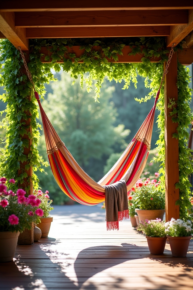 cozy covered patio hammock