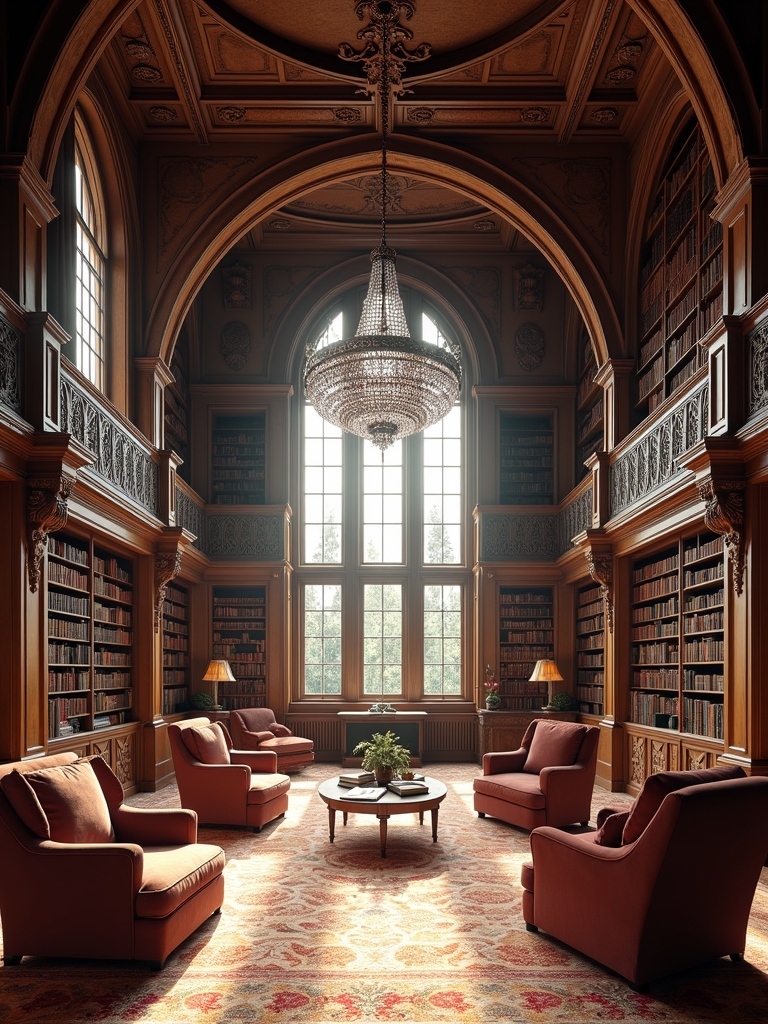 cozy double height library