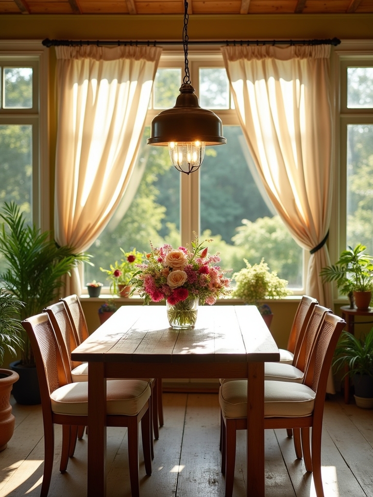 cozy enclosed porch dining