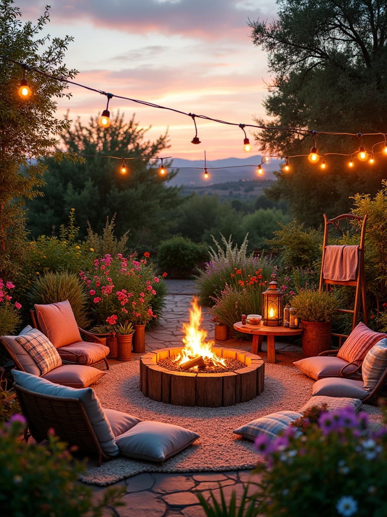 cozy fire pit gathering