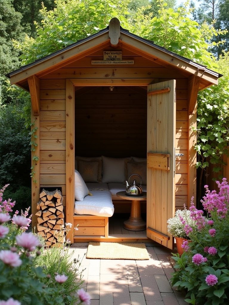 cozy firewood storage area