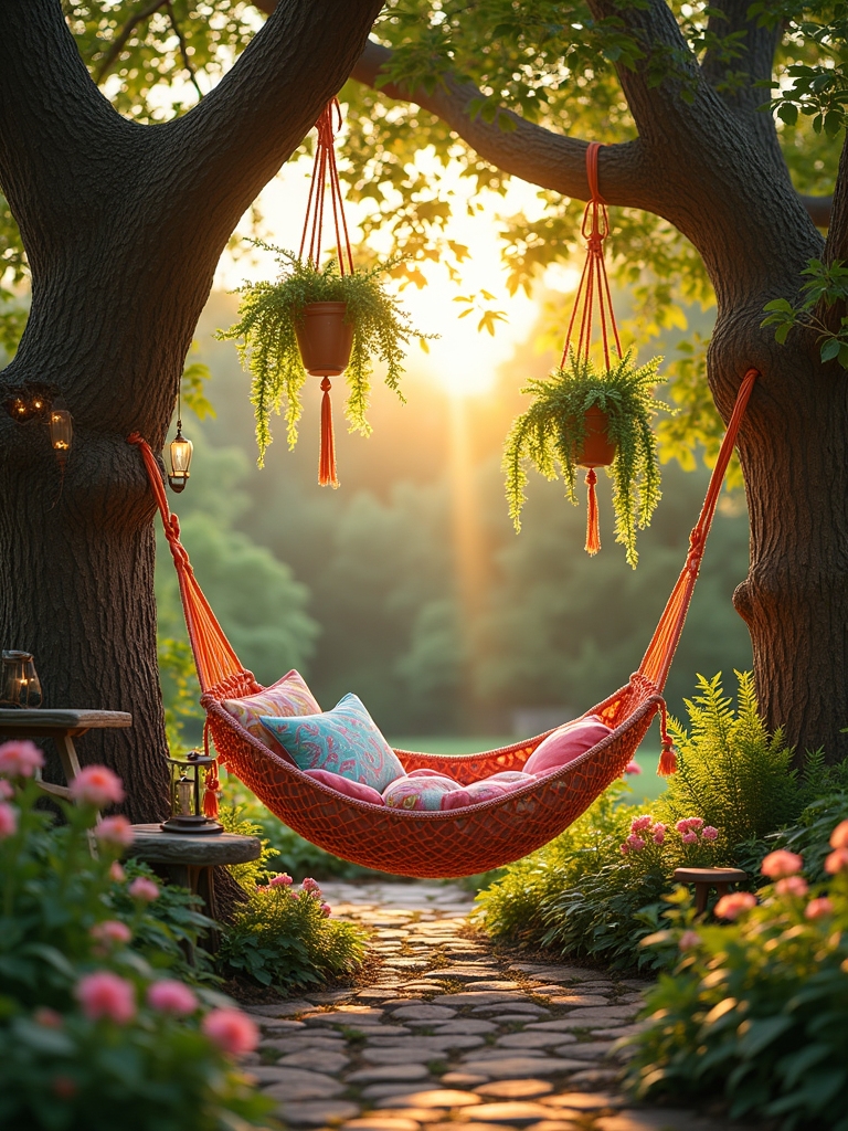 cozy hammock nook setup
