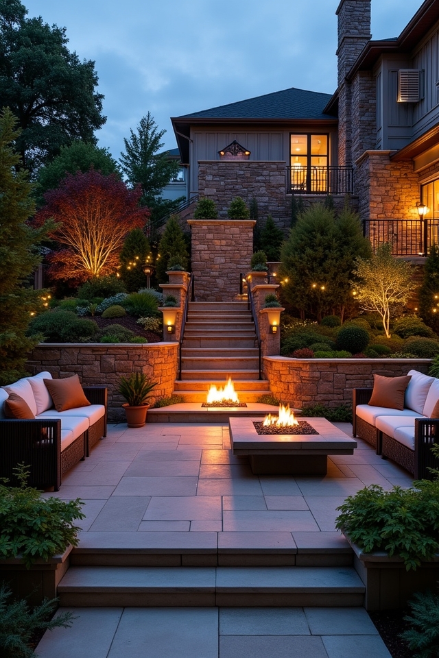 cozy multi level patio design