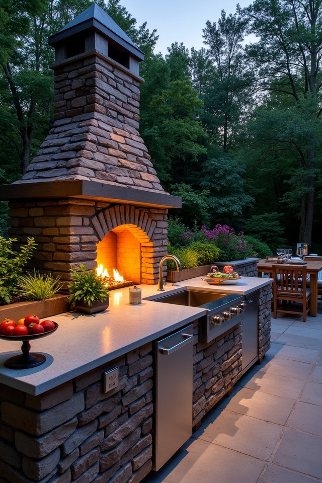 cozy outdoor cooking space