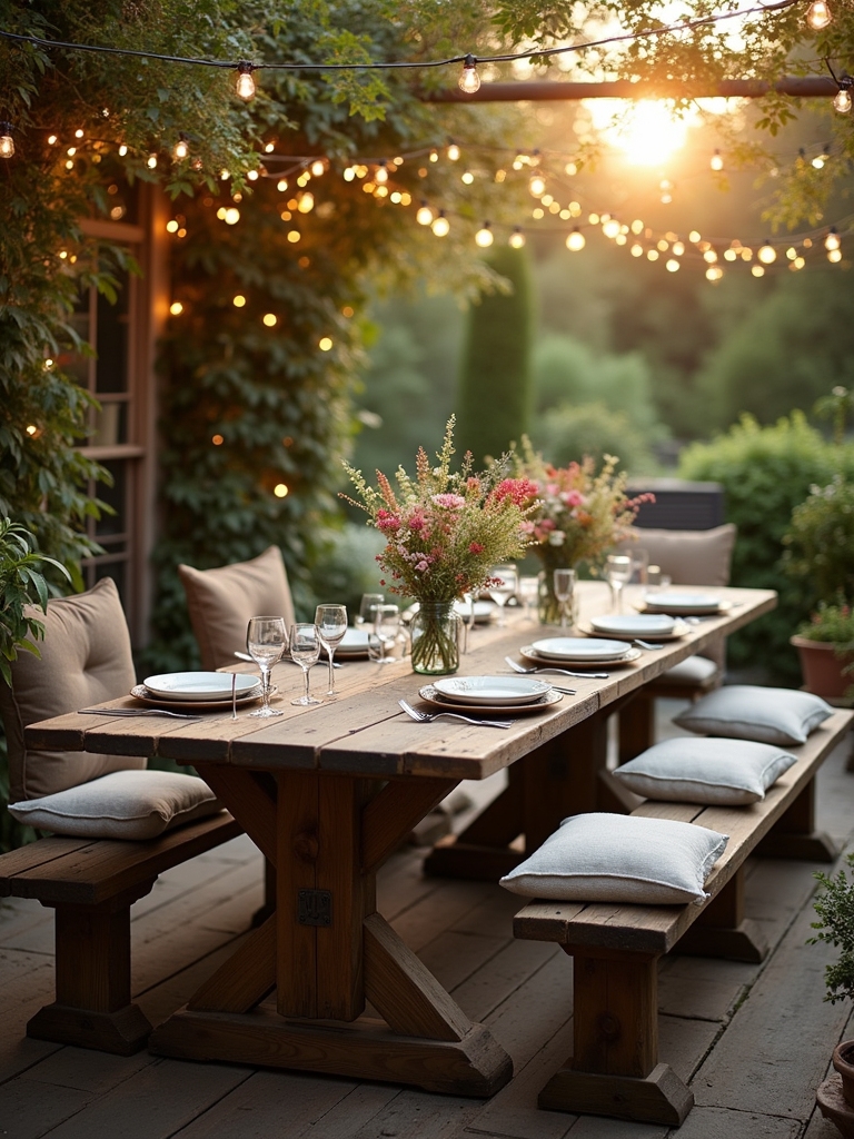 cozy outdoor dining setup