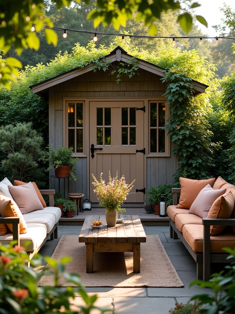 cozy outdoor lounge transformation