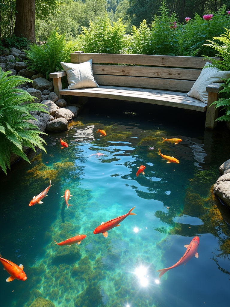 cozy pond retreat setup