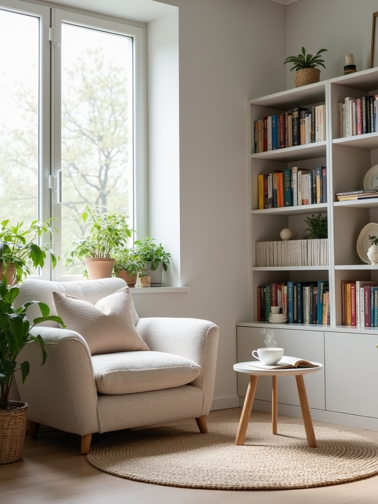 cozy reading nook setup