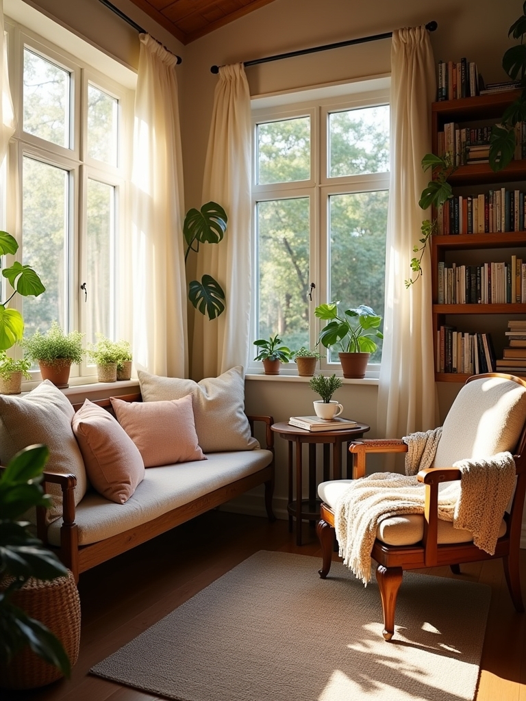 cozy reading nook setup