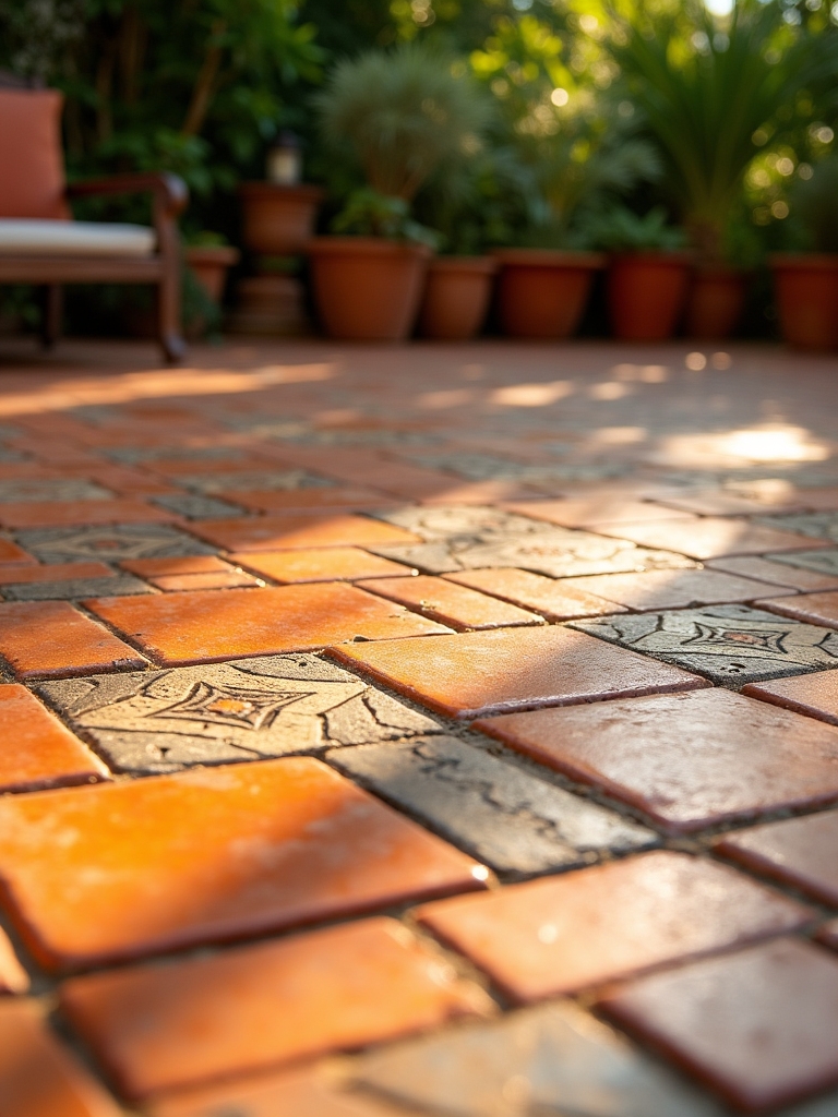 cozy rustic terracotta tiles