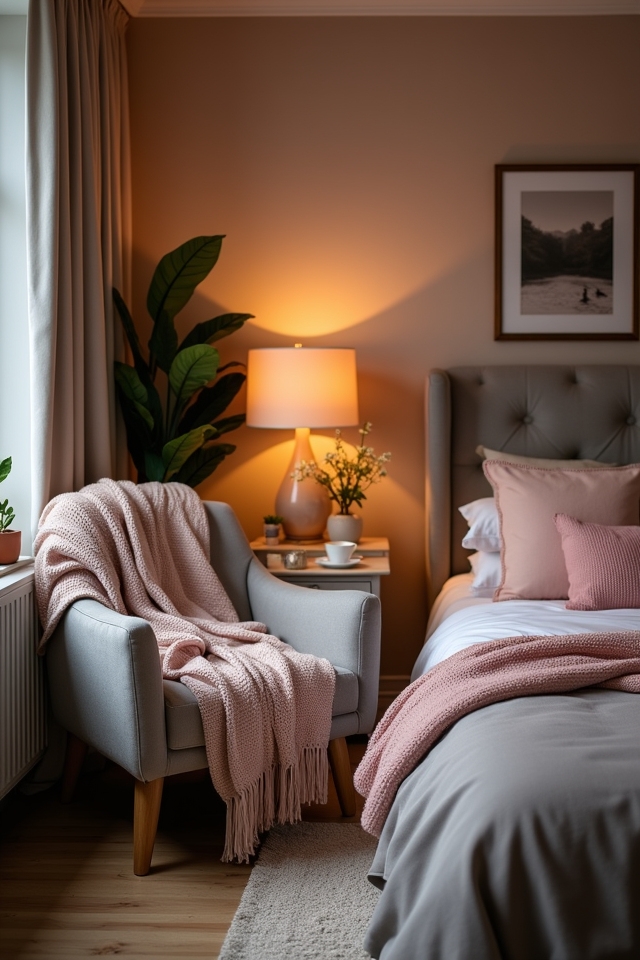 cozy small bedroom seating