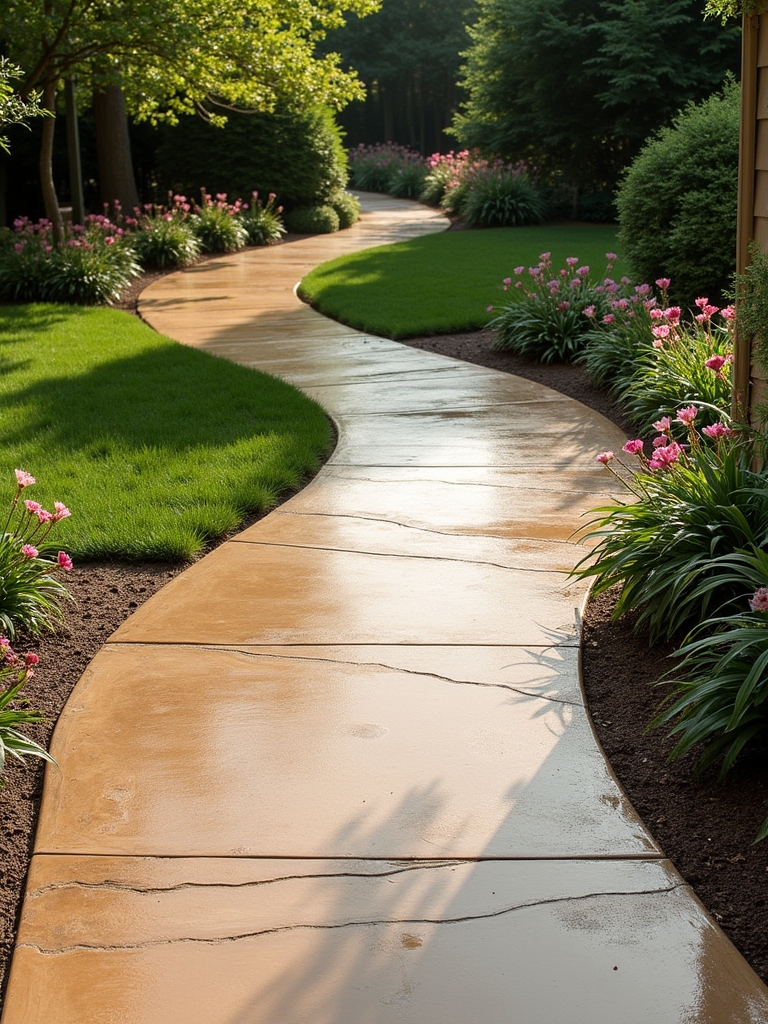 curved pathway enhances landscape