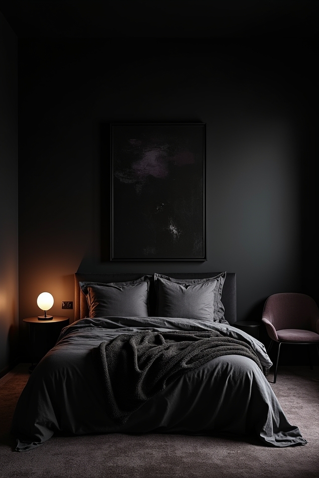dramatic black wall design