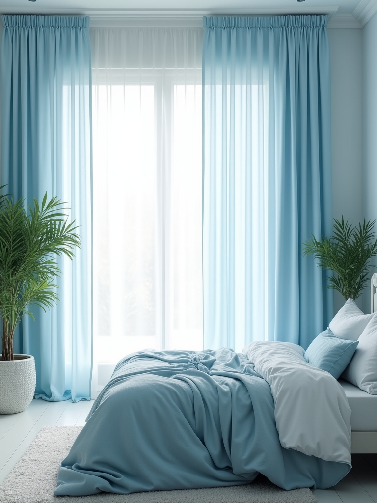 dreamy light blue draperies