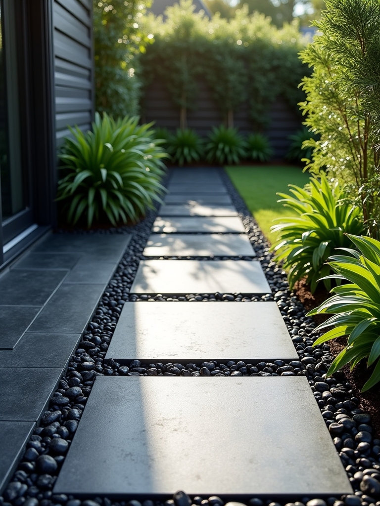 durable black pebble tiles