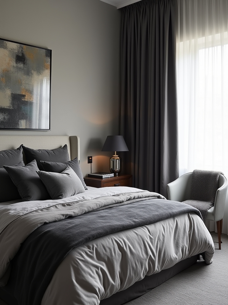 eclectic grey bedroom decor