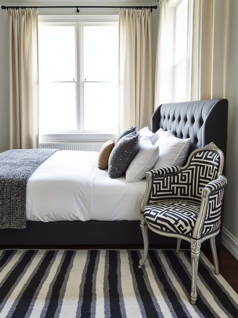 eclectic patterns enhance bedrooms