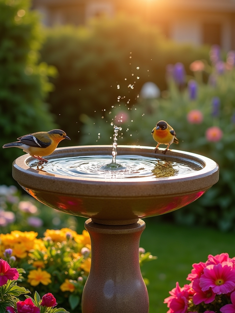 eco friendly solar bird bath