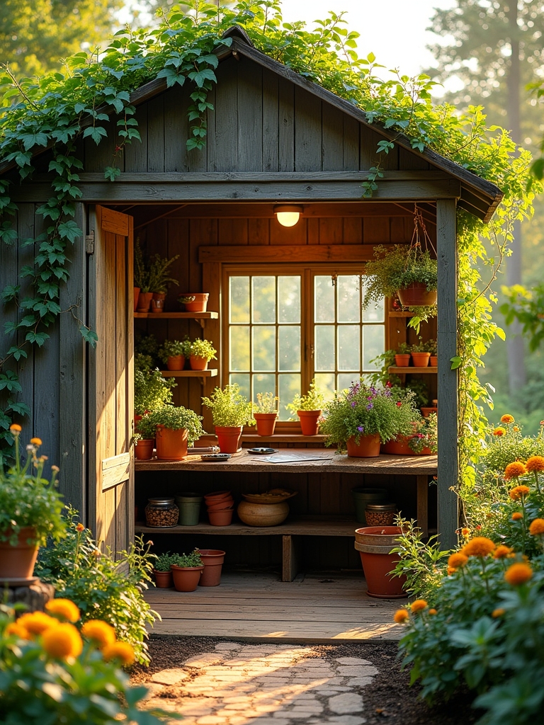 efficient potting shed organization