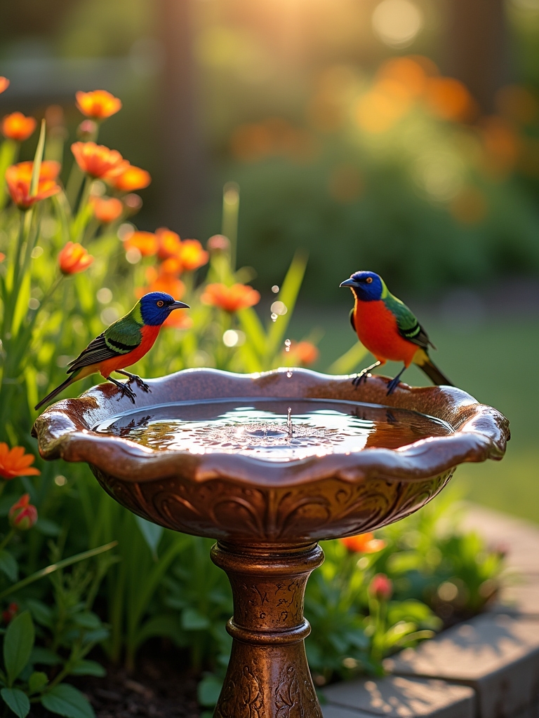 elegant bird bath charm